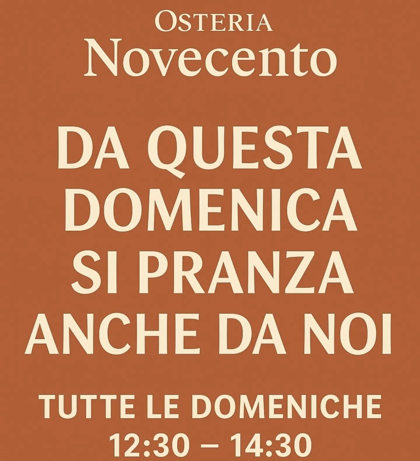 𝐋𝐚 𝐝𝐨𝐦𝐞𝐧𝐢𝐜𝐚 𝐬𝐢 𝐠𝐮𝐬𝐭𝐚 𝐚 𝐭𝐚𝐯𝐨𝐥𝐚. 🍷
Da Osteria Novecento la domenica diventa un momento da assaporare con calma: buona cucina, atmosfera rilassata e il piacere di stare insieme.
𝐃𝐚 𝐨𝐫𝐚 𝐬𝐢𝐚𝐦𝐨 𝐚𝐩𝐞𝐫𝐭𝐢 𝐚𝐧𝐜𝐡𝐞 𝐚 𝐩𝐫𝐚𝐧𝐳𝐨 𝐥𝐚 𝐝𝐨𝐦𝐞𝐧𝐢𝐜𝐚.

➡️ Osteria Novecento 
📍 Via Issiglio 20, Torino
📞 351 566 4126
☎️ 0113852351

𝐏𝐫𝐞𝐧𝐨𝐭𝐚 𝐢𝐥 𝐭𝐮𝐨 𝐭𝐚𝐯𝐨𝐥𝐨 𝐞 𝐯𝐢𝐯𝐢 𝐥𝐚 𝐝𝐨𝐦𝐞𝐧𝐢𝐜𝐚 𝐜𝐨𝐧 𝐧𝐨𝐢. ❤️
